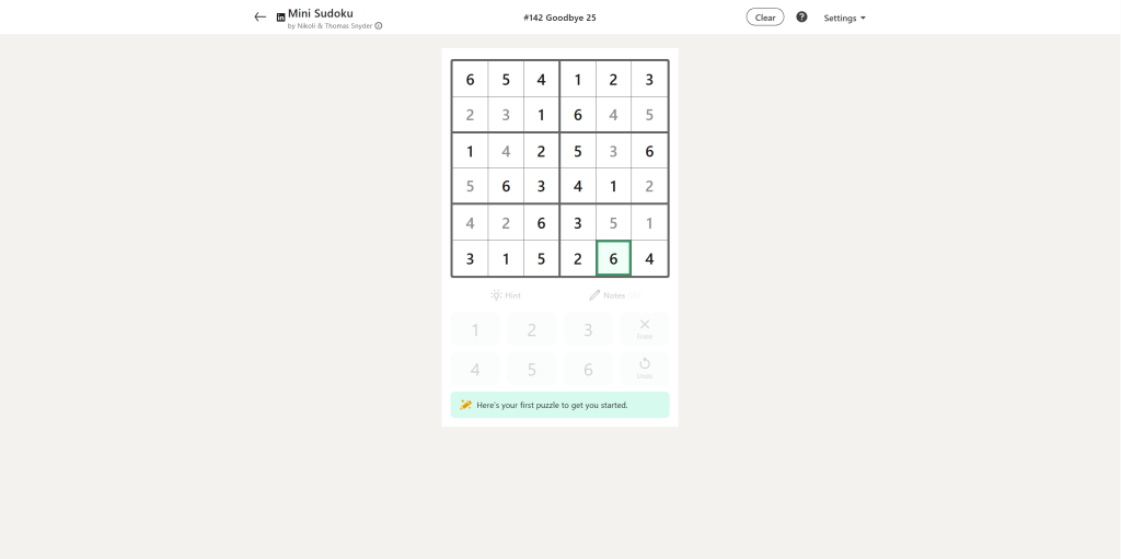 A screenshot of the Linkedin Games.