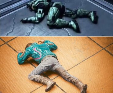 Halo CE death pose in Cyberpunk 2077 :