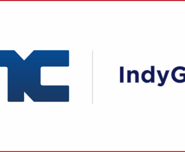 ncsoft logo on the left, indygo group logo on the right