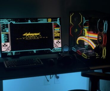 First time playing through Cyberpunk. About 20 hours in. Decided to set the theme with my setup :)