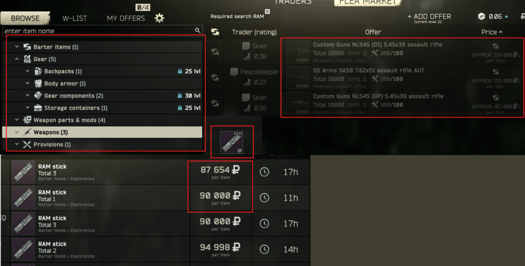 Tarkov devs got cheeky and decided to increase the item of the in-game RAM item and add special barters to reflect real-life price increases