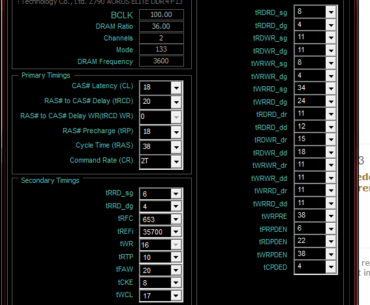 Tightening timings DDR4 3600 18-22-22-42-CR2