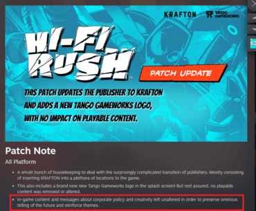 Hi-Fi Rush's new update regarding Krafton...