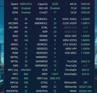 Help with Micron RAM tunning. Corsair Vengeance 36-44-44-96 6000MT/s