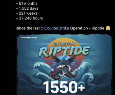 It has been 4 years since the last operation