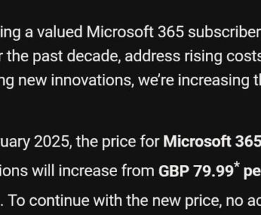 Microsoft just jacked up my subscription by £30...