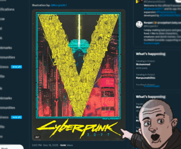 Poster I made for the 5th anniversary was shared on twitter by the official Cyberpunk account! :o
