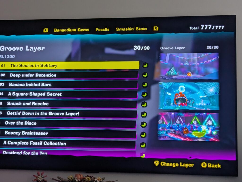 My wife, who insists she is "not a gamer" and only started gaming last year, just 100%'d Donkey Kong Bananza