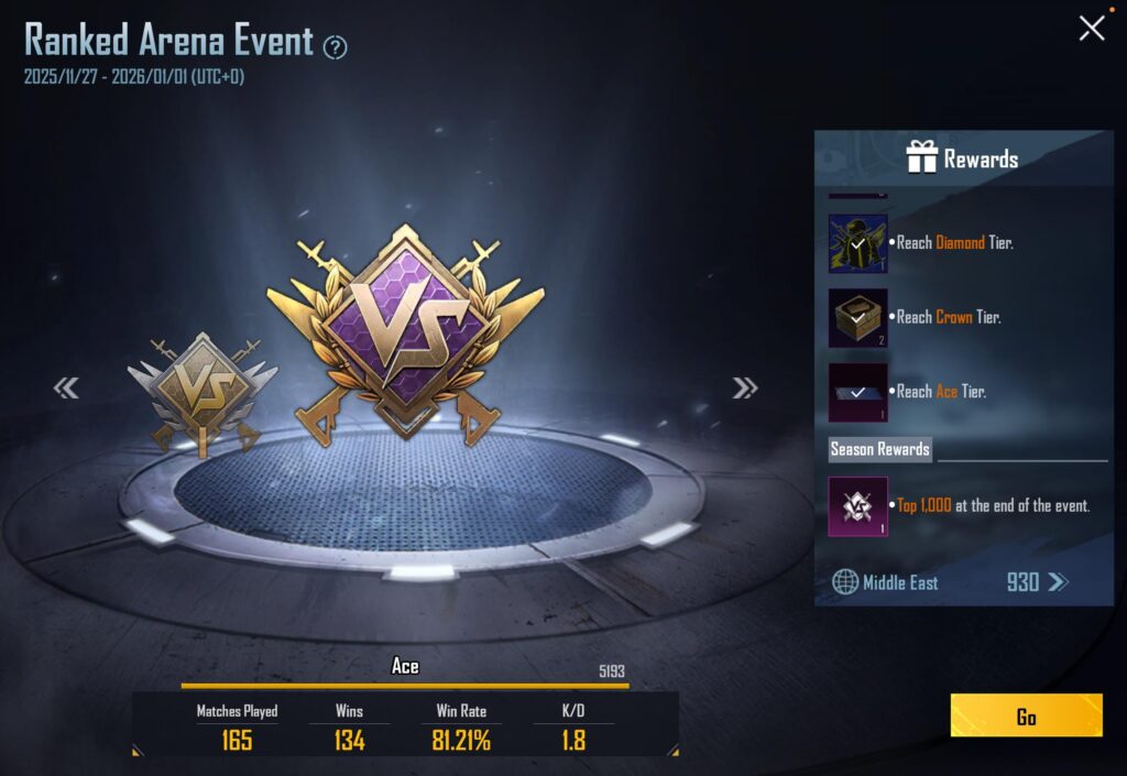 Arena dominator on Friends account. Text me if someone wanna push :) 9 days left .