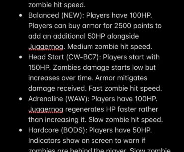 Would a hypothetically perfect cod zombies game have difficulty settings inspired by previous games?