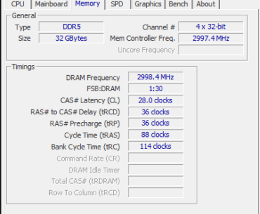 Acer DDR5 6000Mhz CL32 OC'd to CL28, R5 7600 running PBO negative 30 @200Mhz OC as well.