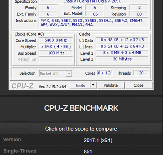 Intel 265k OC - 15807 Multi thread score on CPU-Z