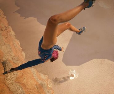My V falling to her death