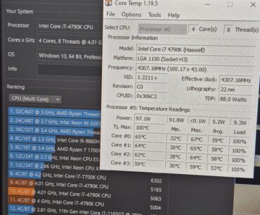 I7 4790k after delid is 30c cooler but draws 15w less and scores 100 points less in cinebench