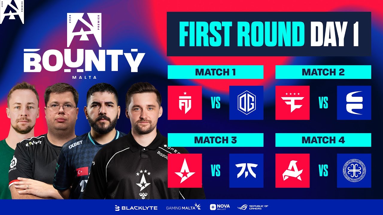 BLAST Bounty Malta, Round 1, Day 1 – FUT vs OG, FaZe vs EYE, Astralis vs Fnatic, Aurora vs HOTU BLAST Bounty Malta, Round 1, Day 1 - FUT vs OG, FaZe vs EYE, Astralis vs Fnatic, Aurora vs HOTU