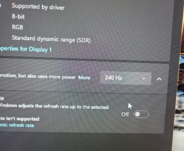 Overclocked 165hz monitor....to 240hz