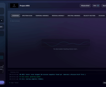 Building a local AI space discovery dashboard on Linux. Trying to keep the UI dense but usable for late night research.