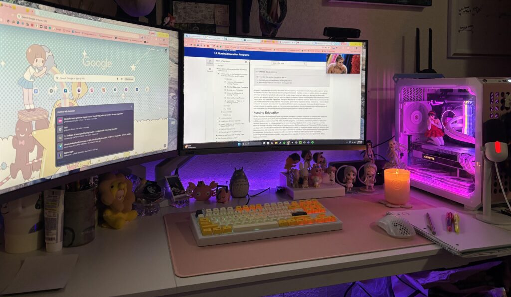 My cutesy set up!!! Overrun by figures too haha 🌸🌸