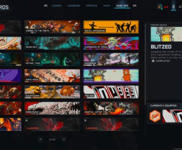 Got the new Blitzed dark ops. Only 1 undiscovered, missing the 1M kills and the 2 Dead Ops 4 Dark Ops then I have 100%.