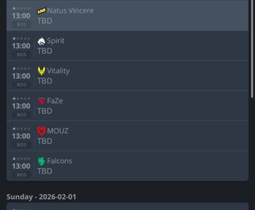 Are all 8 matches on at the same time ?