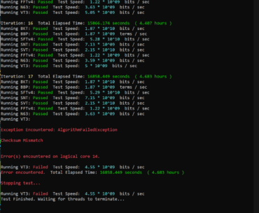 VT3 Y-Cruncher failure after 17 cycles.
