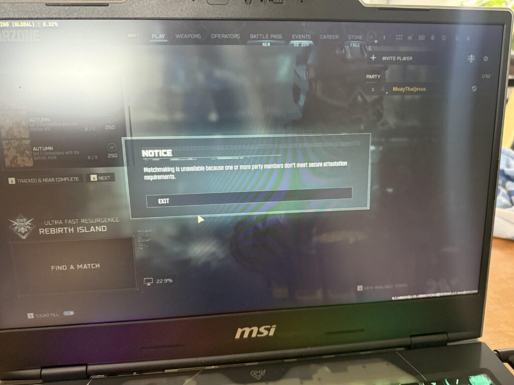 Pls help, can’t get into a match. “Matchmaking unavailable” on steam.