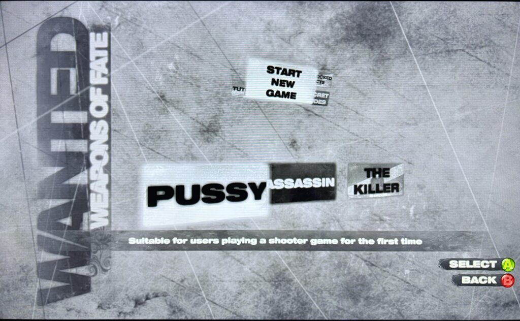 Wanted: Weapons of Fate on the Xbox 360 difficulty levels