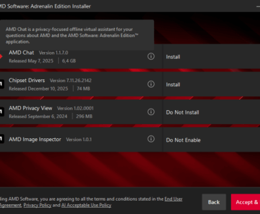 AMD GPU driver package installs 6GB AI companion by default
