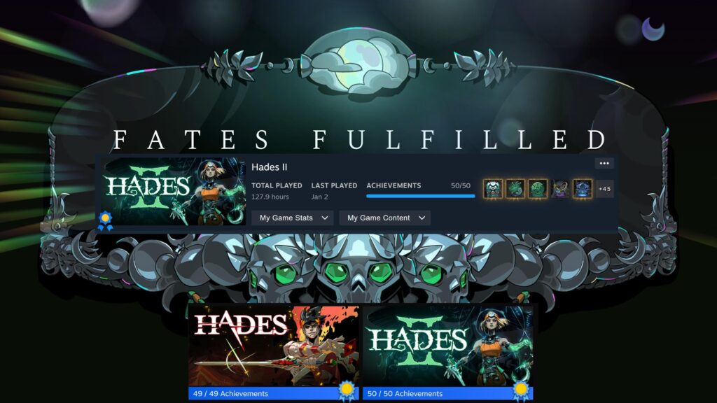 The other day I got 100% of everything in Hades 2