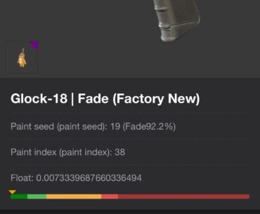 How much should I list my Glock fade for on buff? Float .0073 and 92.2% fade