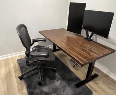Butcher block desk complete