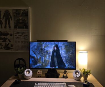 Small desk, constant upgrades.