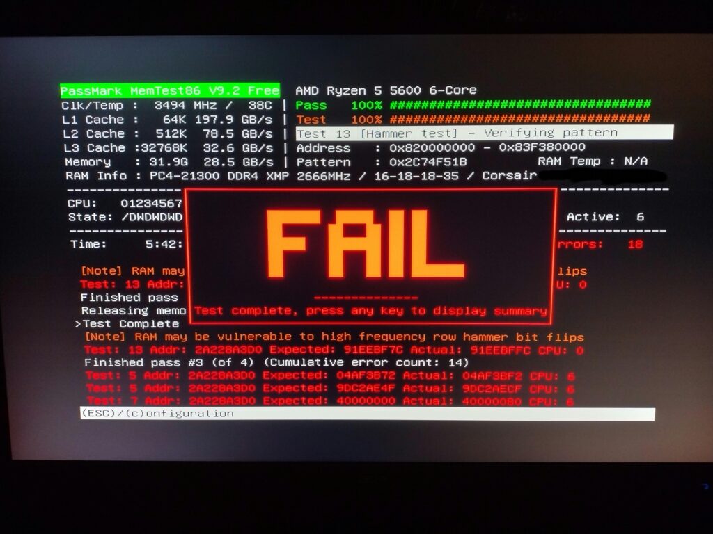 Bad day for my RAM to die