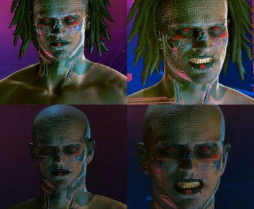 A lot of people were calling my V on the bottom Delamain Agent 47 😭 I switched up my V, but I kept the ‘crude’ cyber-gangster look for him. Something different from the “thirst trap” V’s.