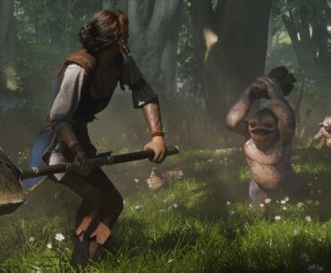 A character battles a goblin in Fable 4