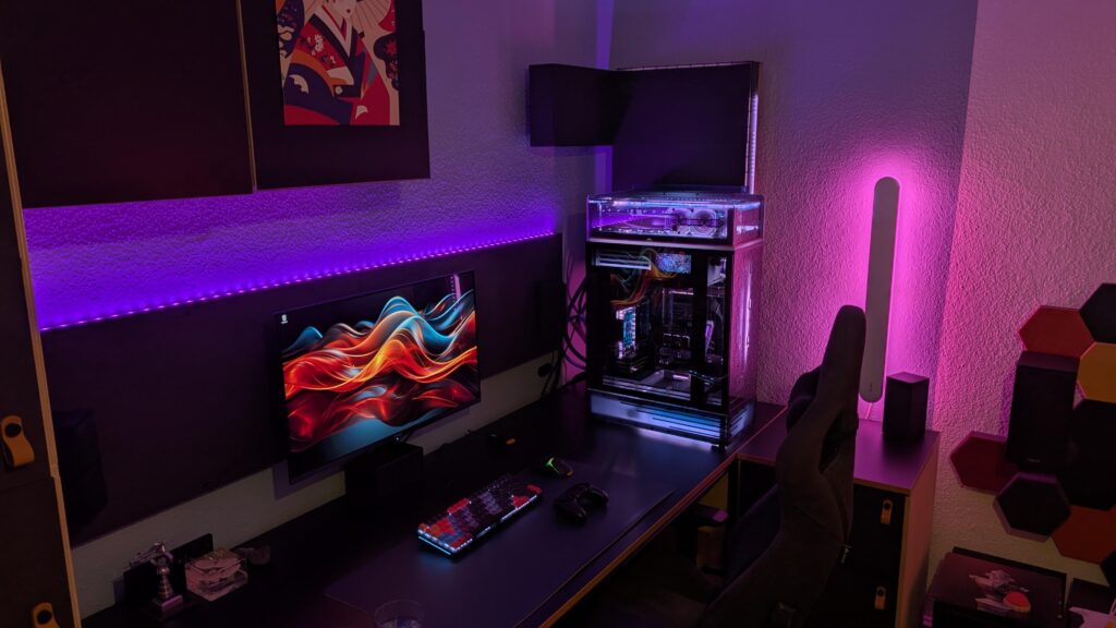 My Battlestation - A fully customized, wall-chilled MODFree revision powering a 9800X3D and an RTX 5080.