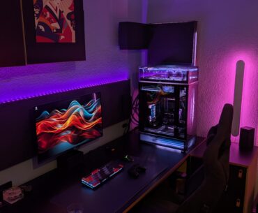My Battlestation - A fully customized, wall-chilled MODFree revision powering a 9800X3D and an RTX 5080.