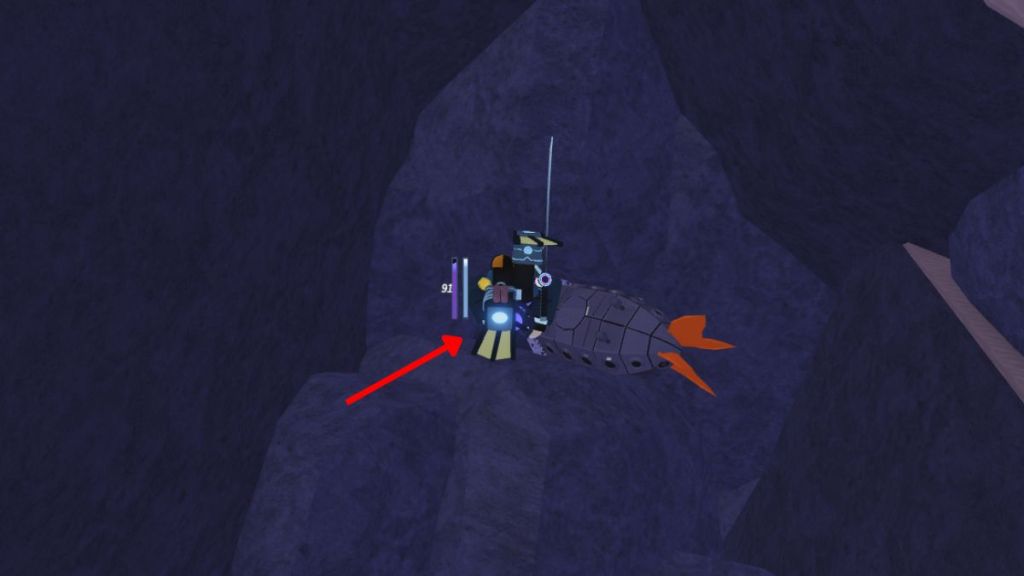 Get inside the crevice to reach Tidefall in Fisch