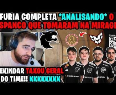 Whole FURIA squad reviewing their Mirage game against HEROIC on livestream