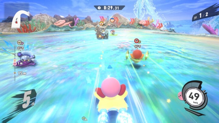Kirby Air Riders screenshot Waveflow Waters race