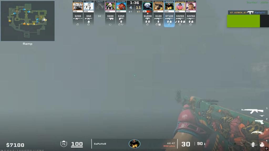 Donk's AK flick skills in his most recent Faceit match after getting eliminated from BLAST Bounty