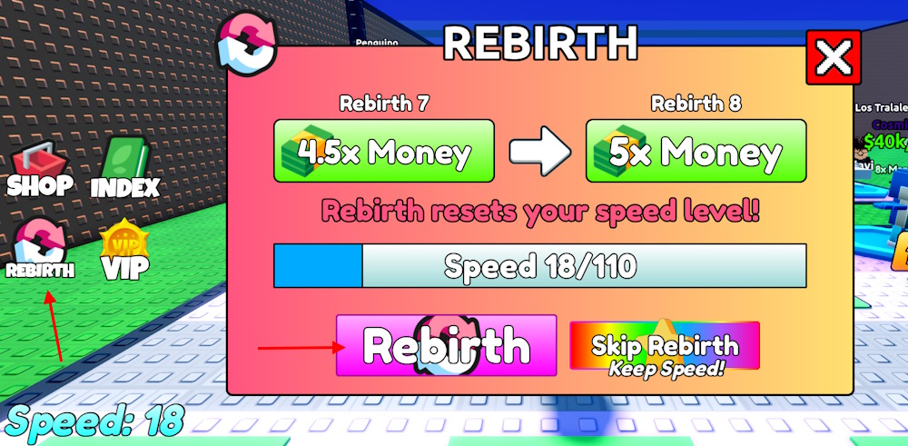 Rebirth in Escape Tsunami for Brainrots