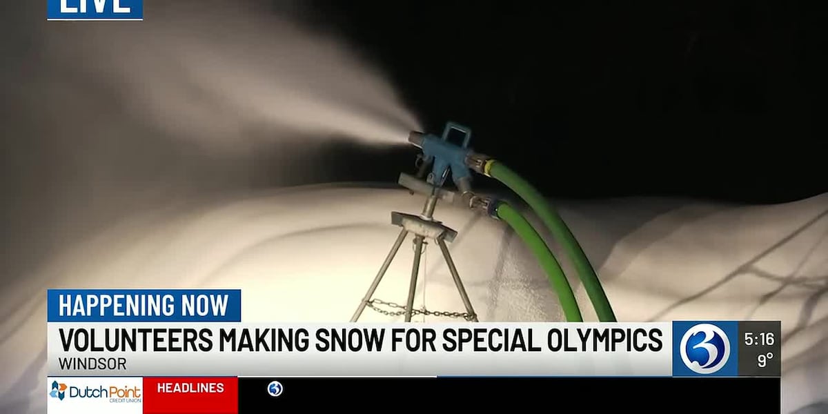 Volunteers make first snow of season for Special Olympics Winter Games Volunteers make first snow of season for Special Olympics Winter Games