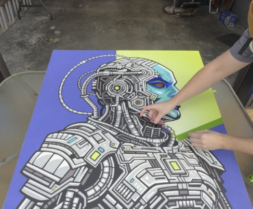 The final peel on my Cyborg inspired painting. Thought you guys might dig