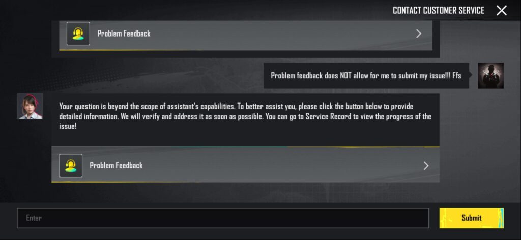 Problem Feedback
