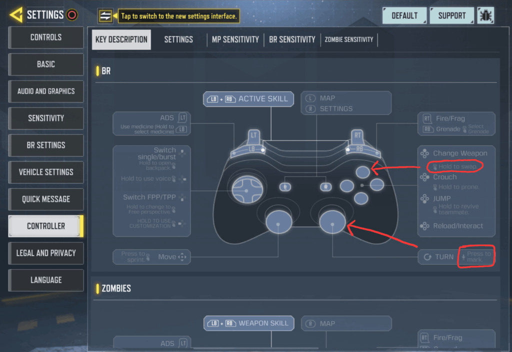 Controller bug still present since December 8, 2025. The new season update did not fix anything. I cannot swap to melee and cannot mark anything in battle royale