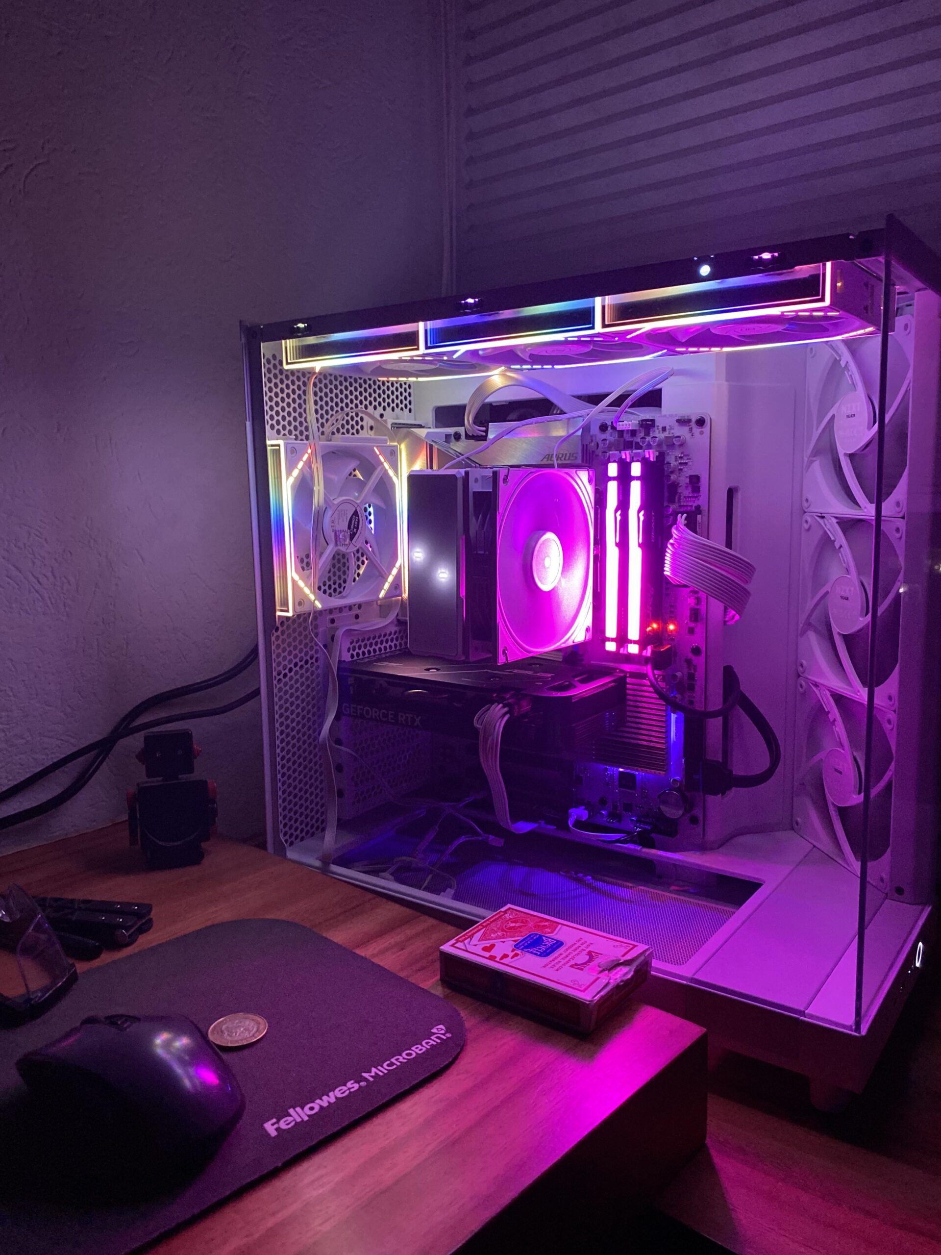 After almost a year of saving up and 5 hours of assembly, I finally have my first PC build After almost a year of saving up and 5 hours of assembly, I finally have my first PC build
