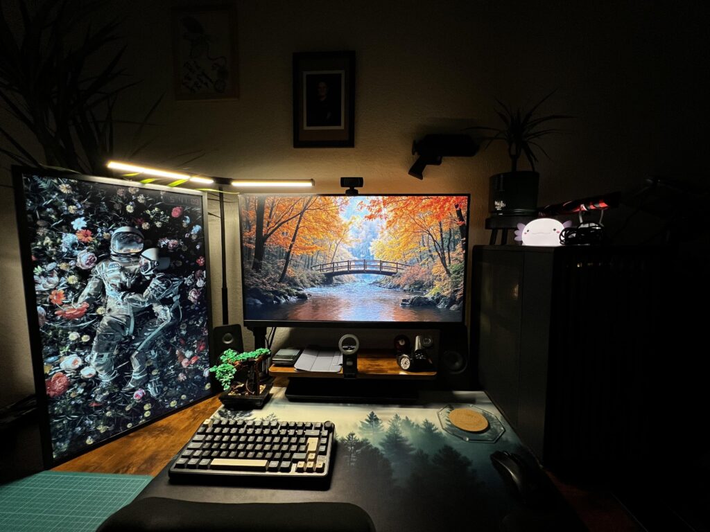 My happy place for gaming and work aka building lego to the left