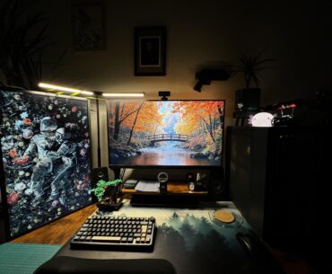 My happy place for gaming and work aka building lego to the left