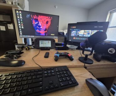 The Recycled Battlestation... most things here except the Xbox and Switch 2 were saved from becoming e waste. No Beefy Computers, but a lot of love!